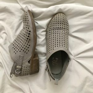 JG Gray Eyelet Ankle Boots